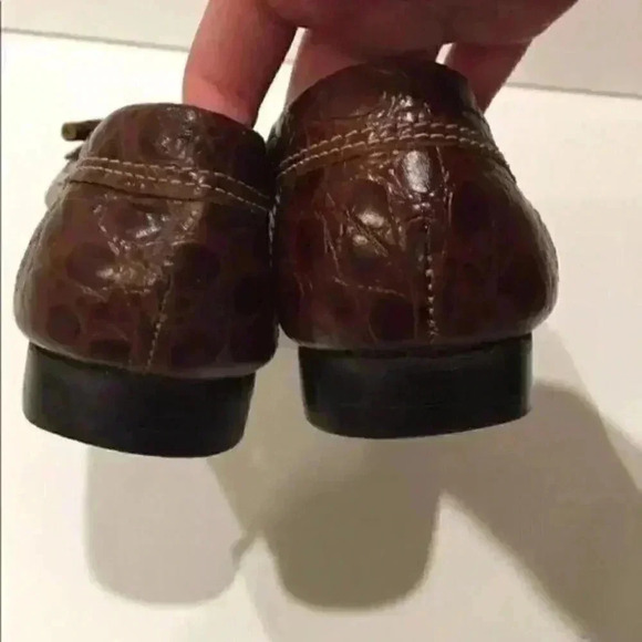 Unisa Brown Flats 9 Leather Loafer Tortoise Print - Picture 7 of 8